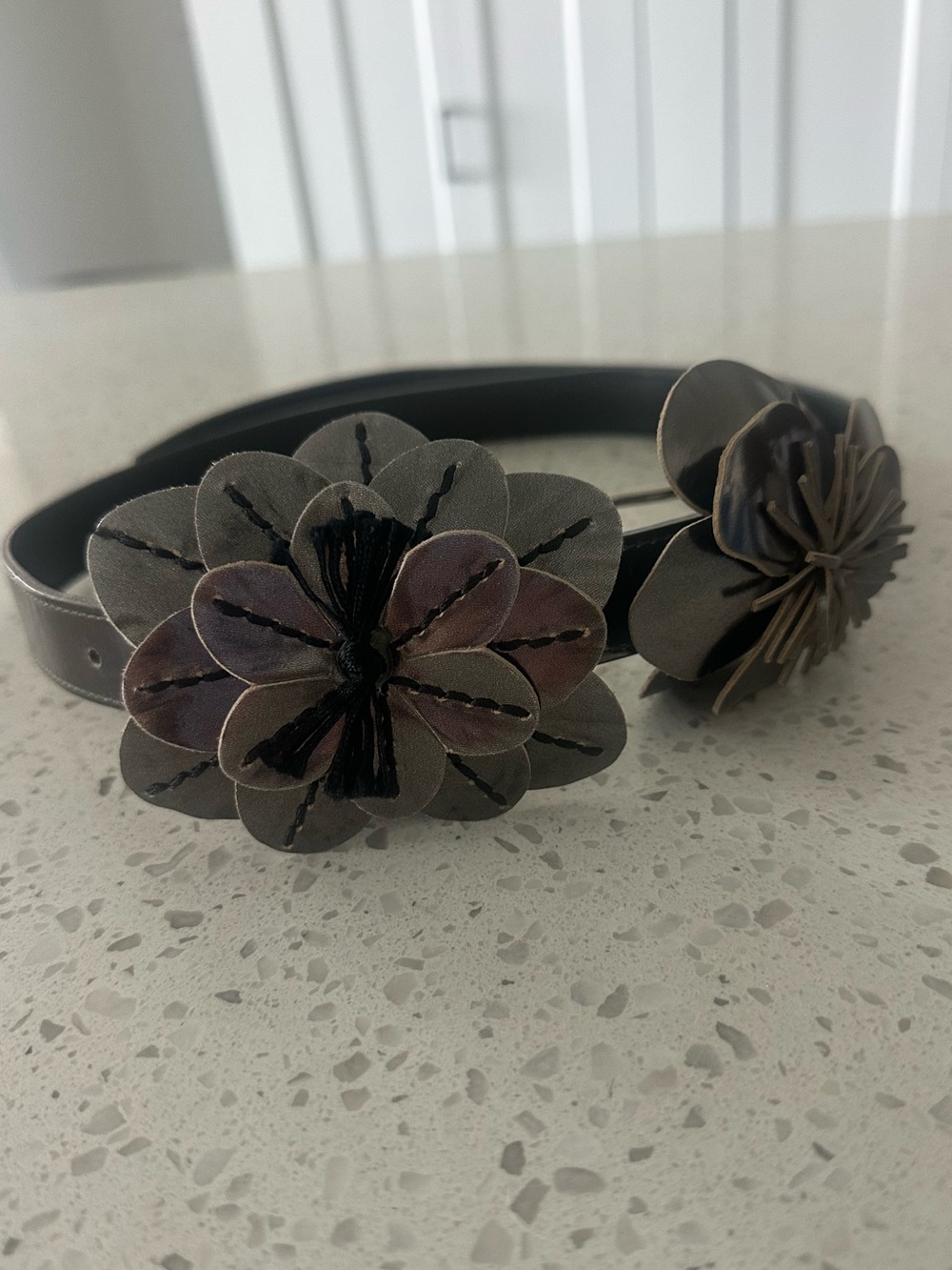 Anne Fontaine Amelie Belt early 2000s Pewter Metalic